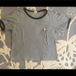 Grey t shirt with skull detail